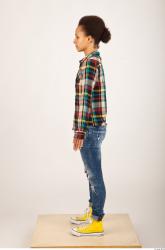 Woman Casual Shirt Jeans Studio photo references